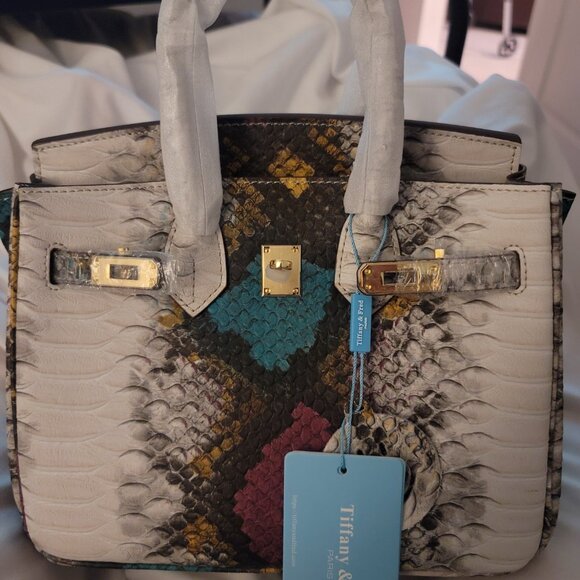 Tiffany & Fred | Snake Embossed Leather Satchel (Multi) 2500 - Picture 11 of 15